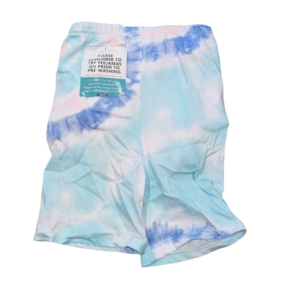 NEW Peejamas Reusable Nighttime Potty Training Shorts 8/9 Tie Dye